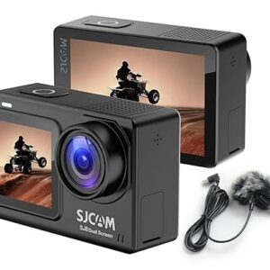 SJCAM SJ8 Dual Screen 4k/30fps Action Camera Kit | 20MP 2.33" Dual Touch Screen, 140° Wide-Angle | 30M Underwater, Super Night Vision with Mic 2+1 Batteries, Charger, 32GB SD Card