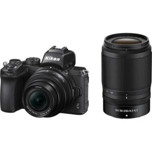 Nikon Z50 Mirrorless Camera with Z DX 16-50mm f/3.5-6.3 VR & Z DX 50-250mm f/4.5-6.3 VR Lens with Additional Battery & 64 GB SD Card(Unboxed)