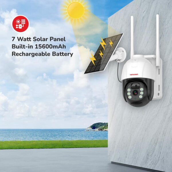 MANOMAY 4G Sim 4Mp Solar Powered CCTV Camera