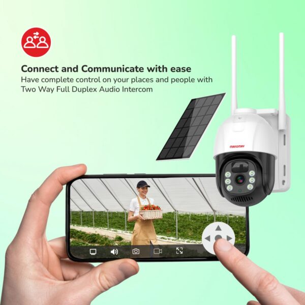 MANOMAY 4G Sim 4Mp Solar Powered CCTV Camera
