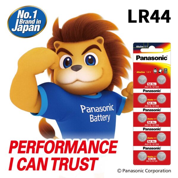 Panasonic LR44 Alkaline Coin Batteries