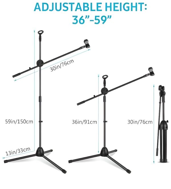 Powerpak MS-1001 3 Leg Boom Dual Microphone Stand