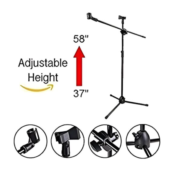 Powerpak MS-1001 3 Leg Boom Dual Microphone Stand