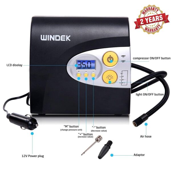 Windek 1902 Digital Tyre Inflator & Air Pump Portable