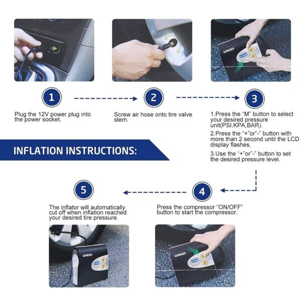 Windek 1902 Digital Tyre Inflator & Air Pump Portable