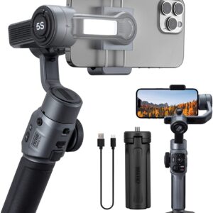 Zhiyun Smooth 5S Professional Gimbal Stabilizer for Smartphone, Handheld 3-Axis Phone Gimbal, Portable Stabilizer for Vlogging, YouTube, Tiktok, Live Video Compatible with iPhone and Android