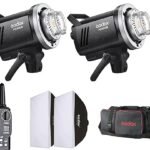 Godox MS200V-A Studio Flash Kit | GN53 0.1-1.8S Recycle Time | 2.4G X System | Bowens Mount Modeling Lamp for Wedding,Portrait,Fashion,Product,Studio Photography | 2 Light Kit