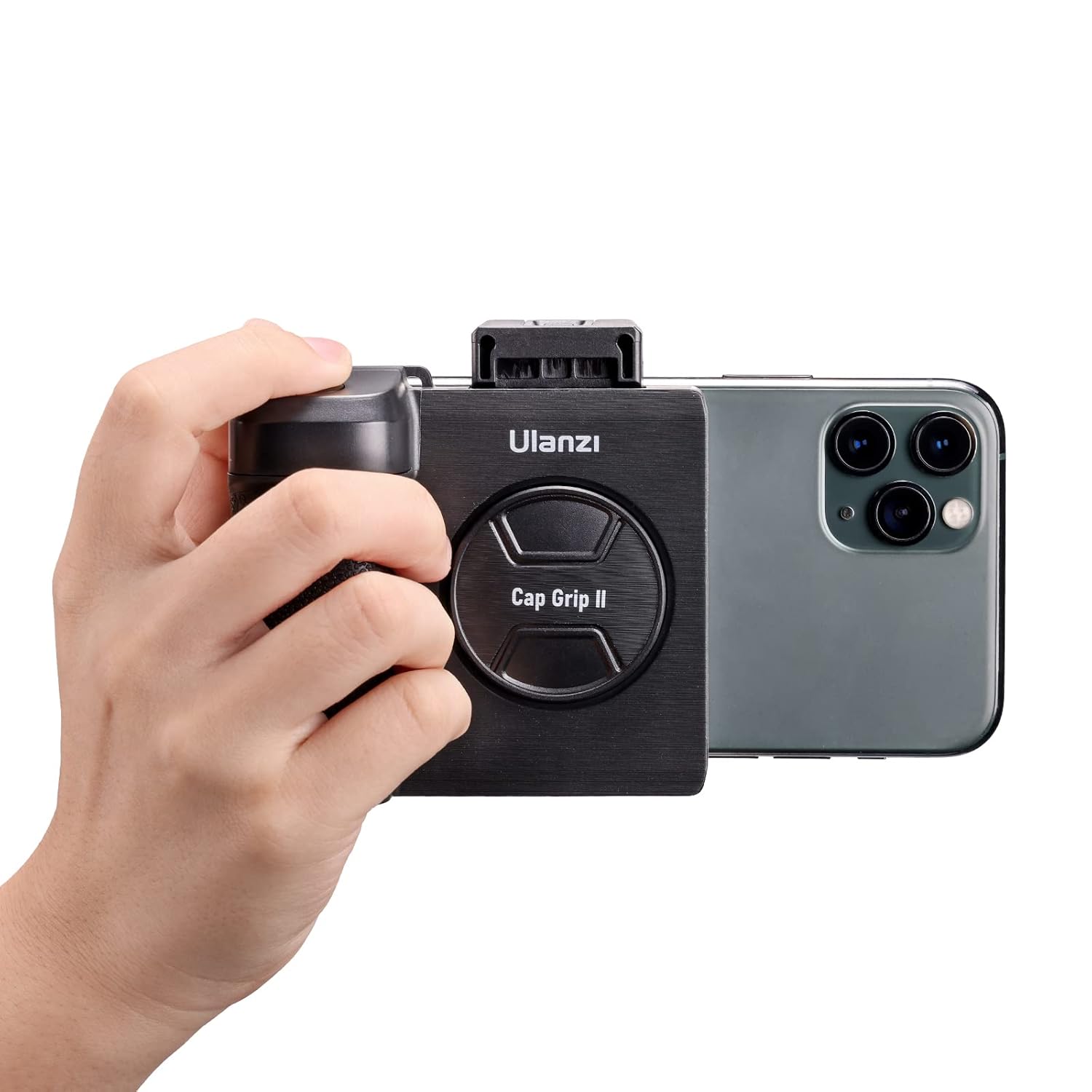 ULANZI CG01 Phone Tripod Mount with Remote Control Cell Phone Tripod Adapter Grip Holder, Smartphone Handle Grip with Detachable Wireless Camera Shutter for iPhone Video Photo Shooting, Black - Image 2