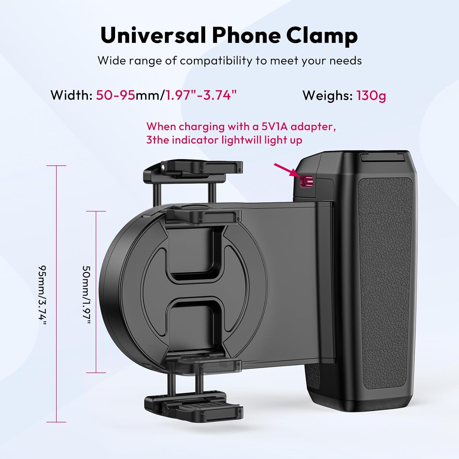 ULANZI Selfie Phone Tripod Mount MA35, 2-in-1 Magnetic & Phone Clip Camera Grip Handle Holder with Detachable Remote Shutter with Cold Shoe Adapter for iPhone 14 15 Samsung Smartphone Video Shooting - Image 5
