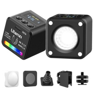 ULANZI RGB Video Light, L2 LED Camera Lights 360° Full Color Magnetic COB Pocket Mini Cube Light with Dual Cold Shoe, 11 Dynamic Effects, Rechargeable Portable Light for Photography Vlogging