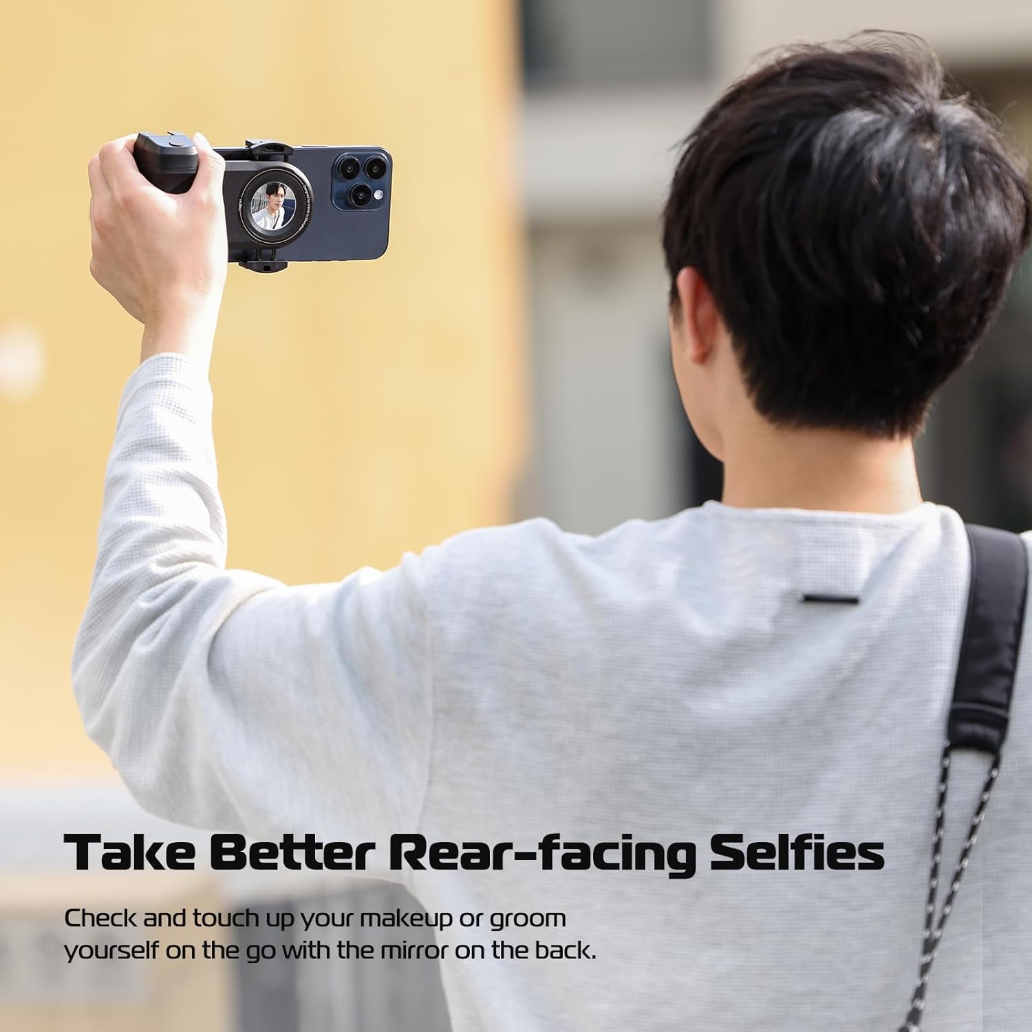 ULANZI Selfie Phone Tripod Mount MA35, 2-in-1 Magnetic & Phone Clip Camera Grip Handle Holder with Detachable Remote Shutter with Cold Shoe Adapter for iPhone 14 15 Samsung Smartphone Video Shooting - Image 4