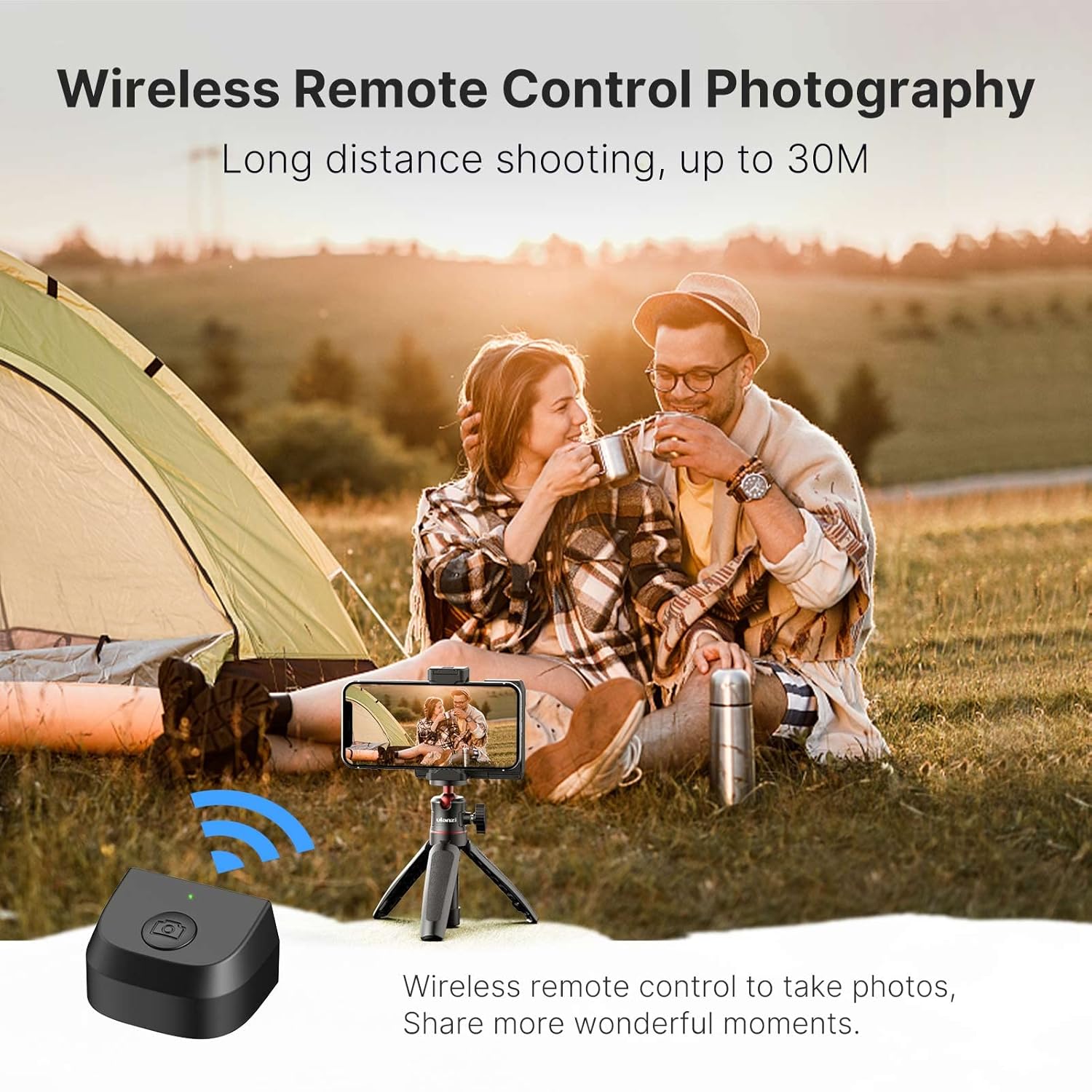 ULANZI CG01 Phone Tripod Mount with Remote Control Cell Phone Tripod Adapter Grip Holder, Smartphone Handle Grip with Detachable Wireless Camera Shutter for iPhone Video Photo Shooting, Black - Image 5