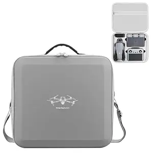 Sounce Air 3 Portable Carry Bag Hard Shell PU Protective Travel Storage Case with Adjustable Shoulder Strap – Custom Compartments for DJI Air 3 / Air 3S Drone, RC Controller – Grey